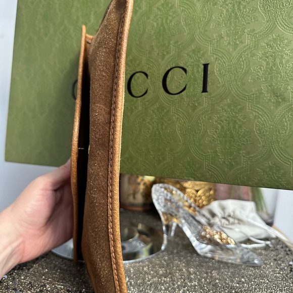 Rare Gucci vintage boarskin and suede 1970s envelope clutch - Picture 13 of 17
